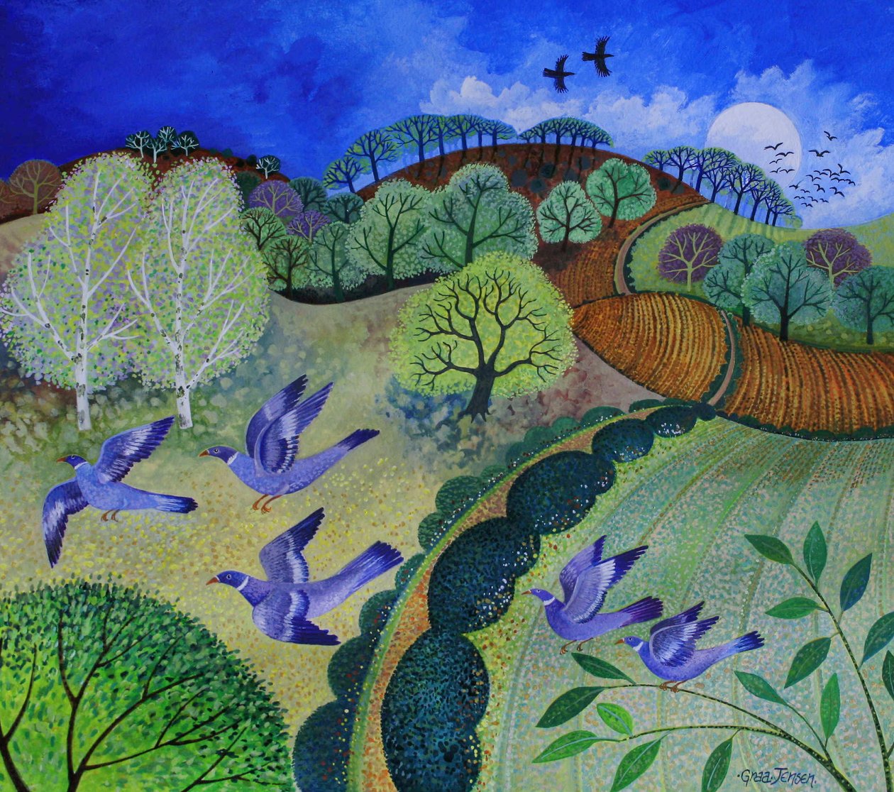Let,2009,(akryl na papíře) od Lisa Graa Jensen