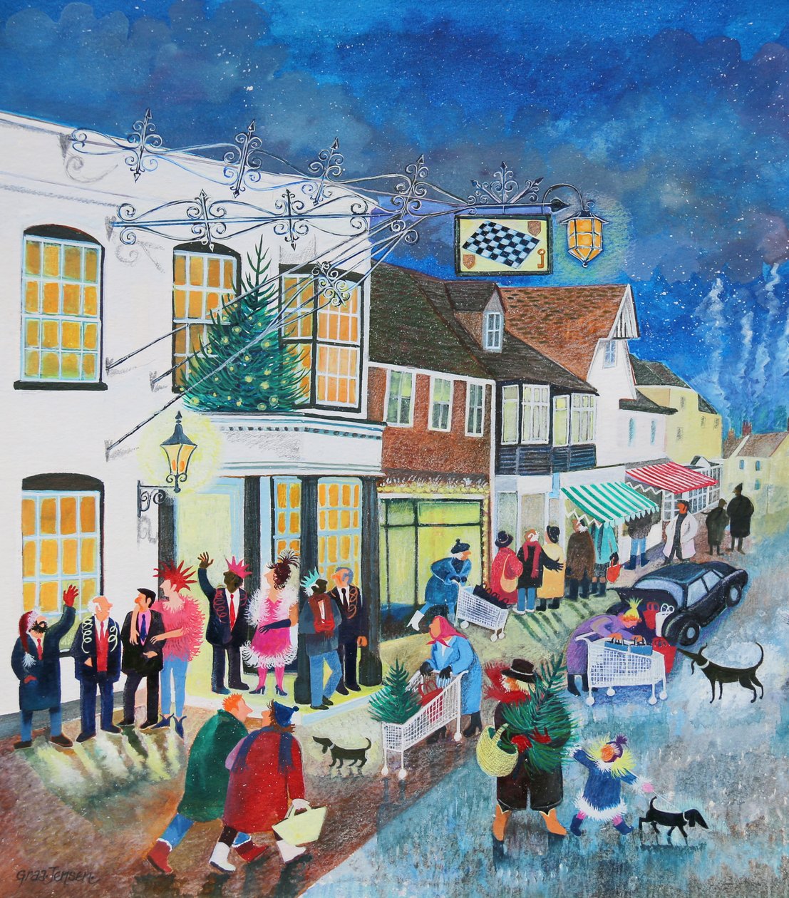The Checkers Inn, 1998, (kombinovaná média na papíře) od Lisa Graa Jensen