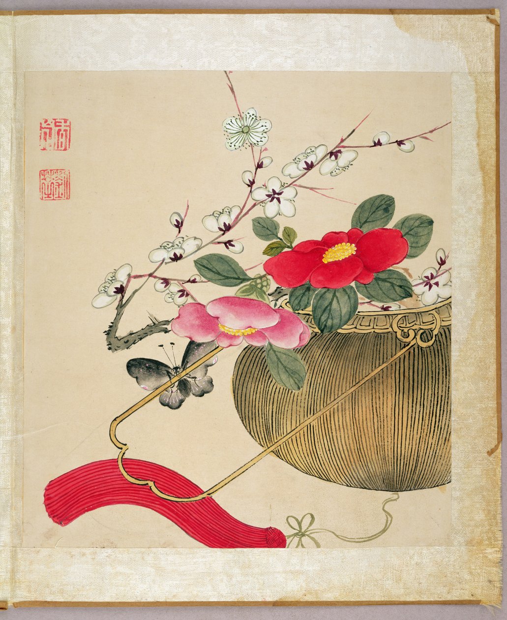 Jeden ze série obrazů květin a hmyzu, konec 19. století od Liu Hua