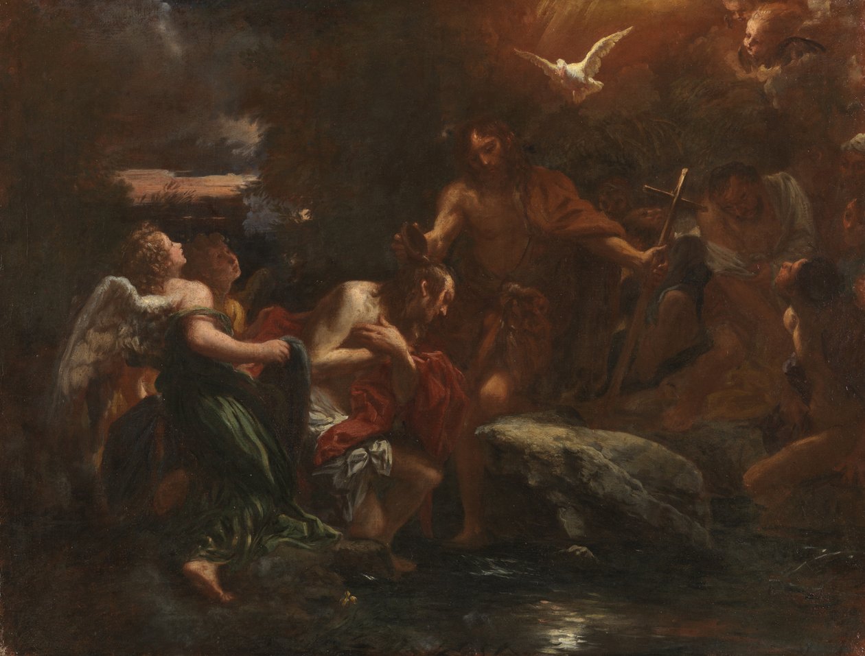 Křest Kristův, kolem roku 1673 od Livio Mehus