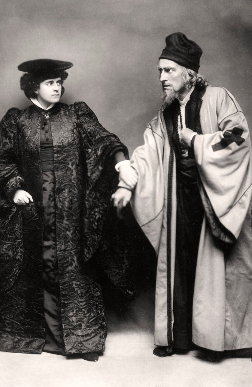 Gertrude Elliott a Johnston Forbes-Robertson v Kupci benátském, počátek 20. století. od Lizzie Caswall Smith