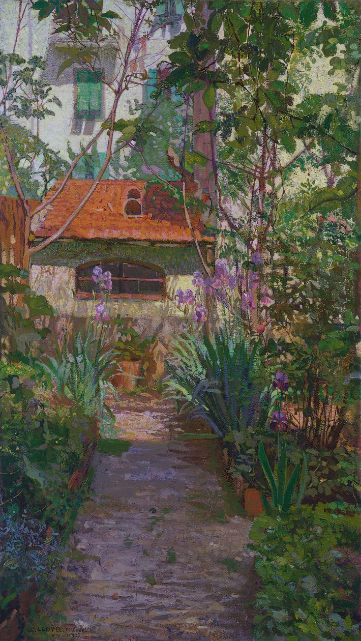 Triptych nebo zahrada v květu (boční panel) (1907) od Llewelyn Lloyd