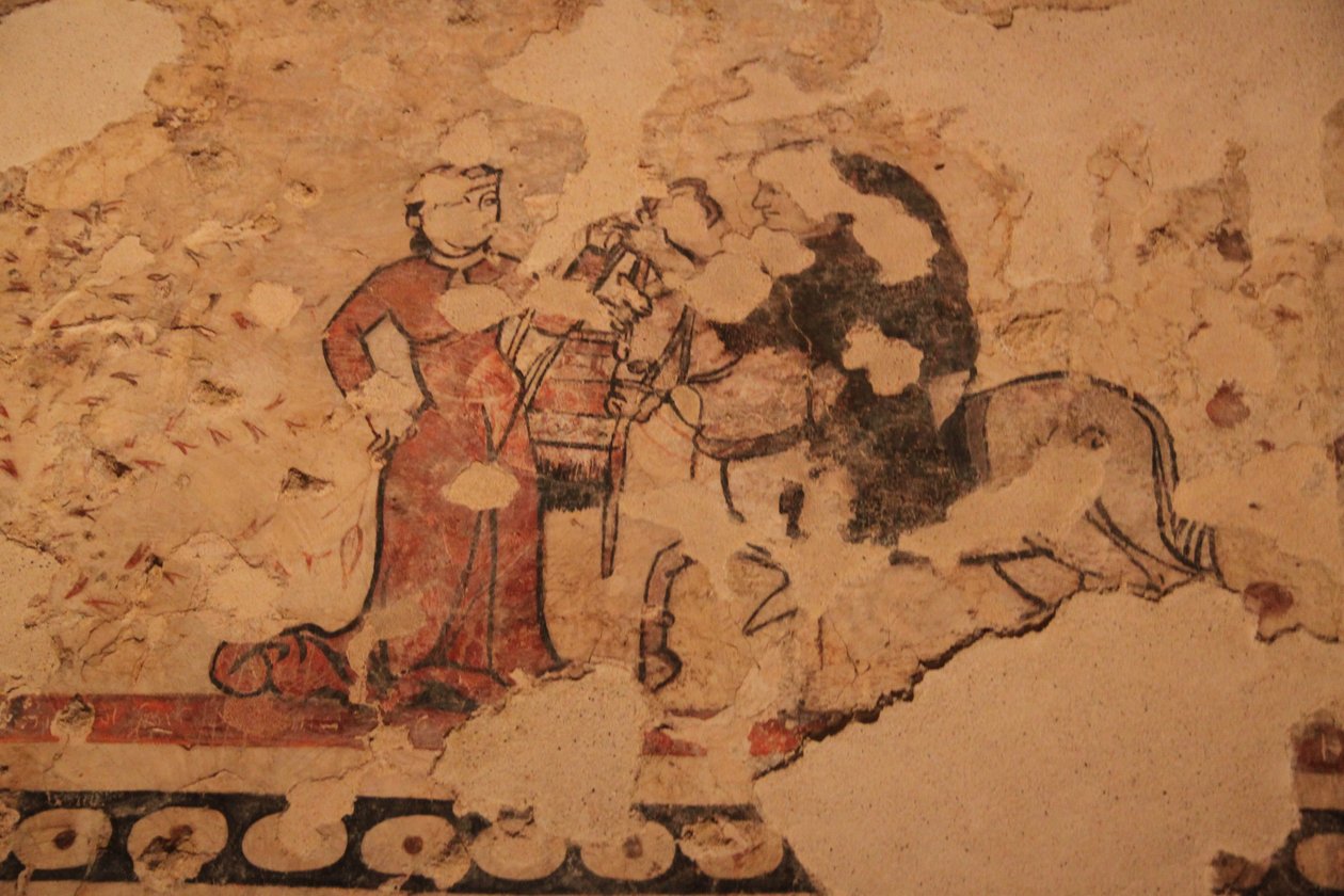 Nástěnná malba v Historickém muzeu v Barceloně od Léna