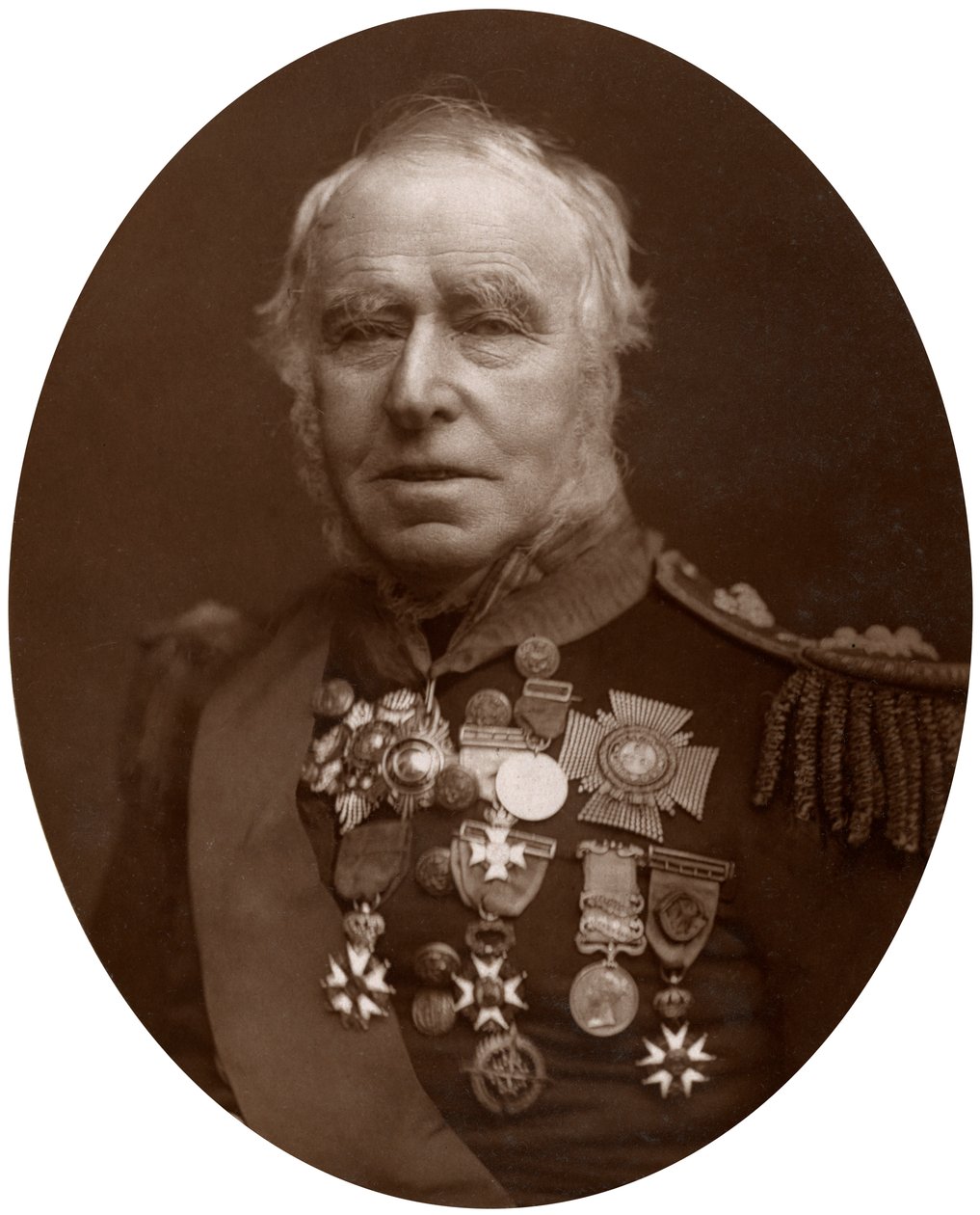Admirál Sir Sydney Colpoys Dacres, guvernér nemocnice Greenwich, 1883. od Lock and Whitfield