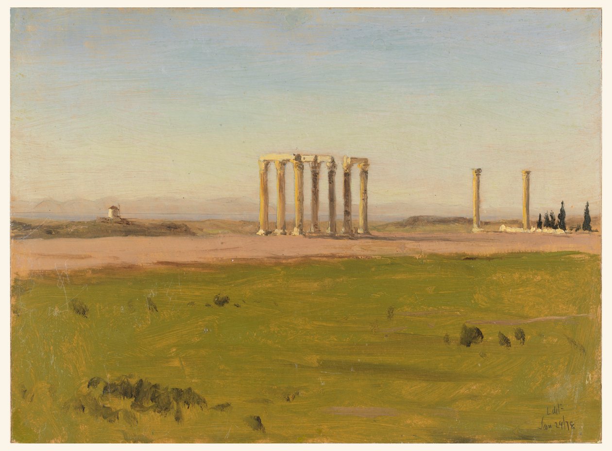 Studie ruin chrámu Dia Olympského od Lockwood de Forest