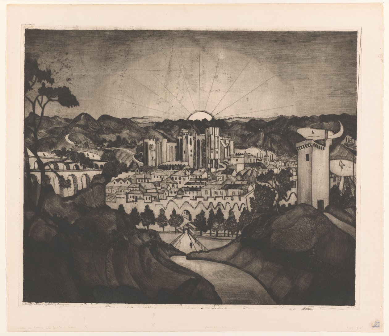 Avignon (původní název) od Lodewijk Schelfhout (signed by artist)