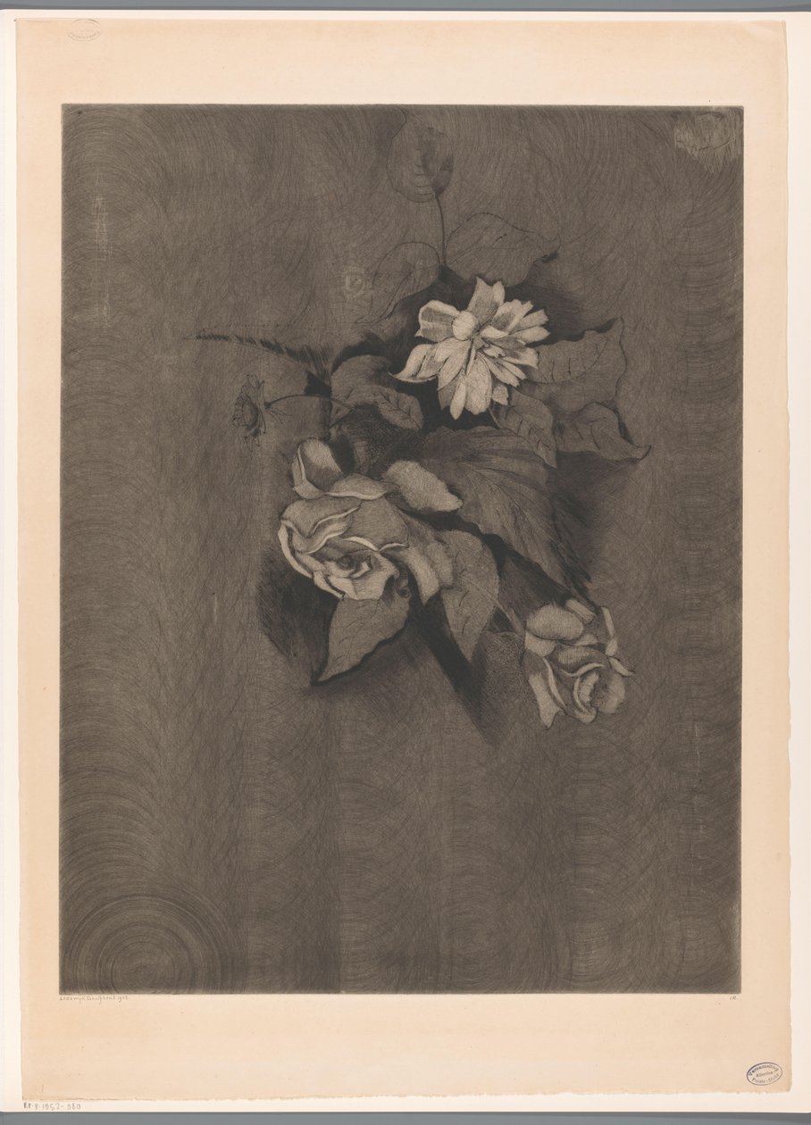 Květinové aranžmá s růžemi Les Roses (původní název) od Lodewijk Schelfhout (signed by artist)