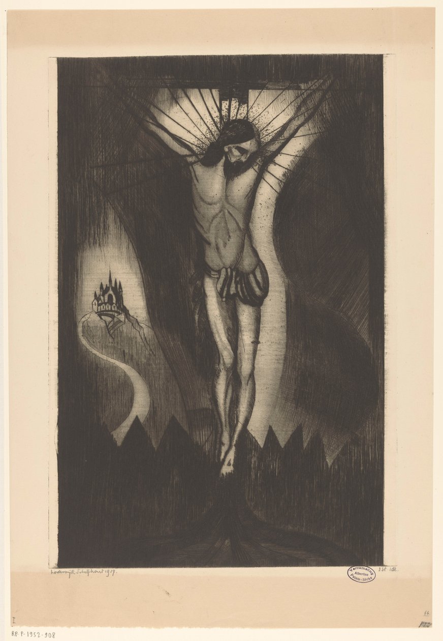 Kristus na kříži Le Christ II (původní název) od Lodewijk Schelfhout (signed by artist)