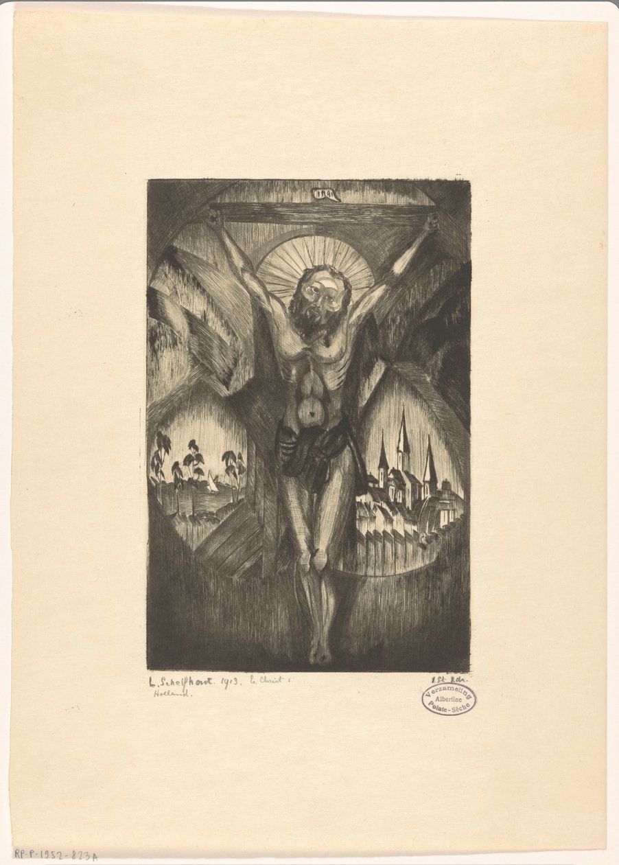 Kristus na kříži Le Christ I (původní název na objektu) od Lodewijk Schelfhout (signed by artist)