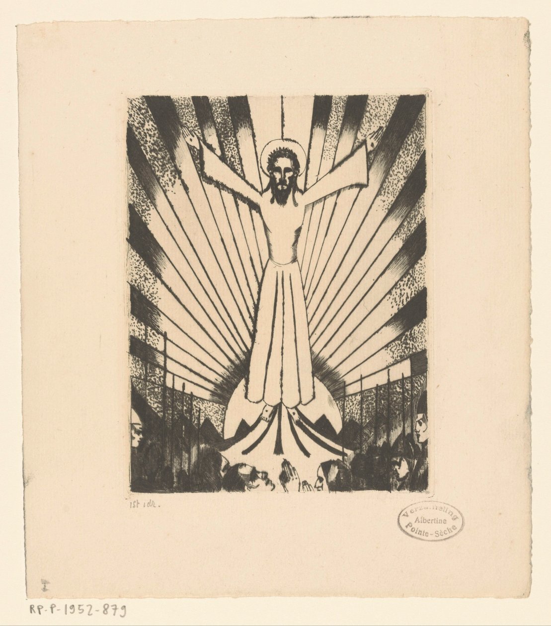 Kristus s roztaženýma rukama v kopcovité krajině od Lodewijk Schelfhout (signed by artist)