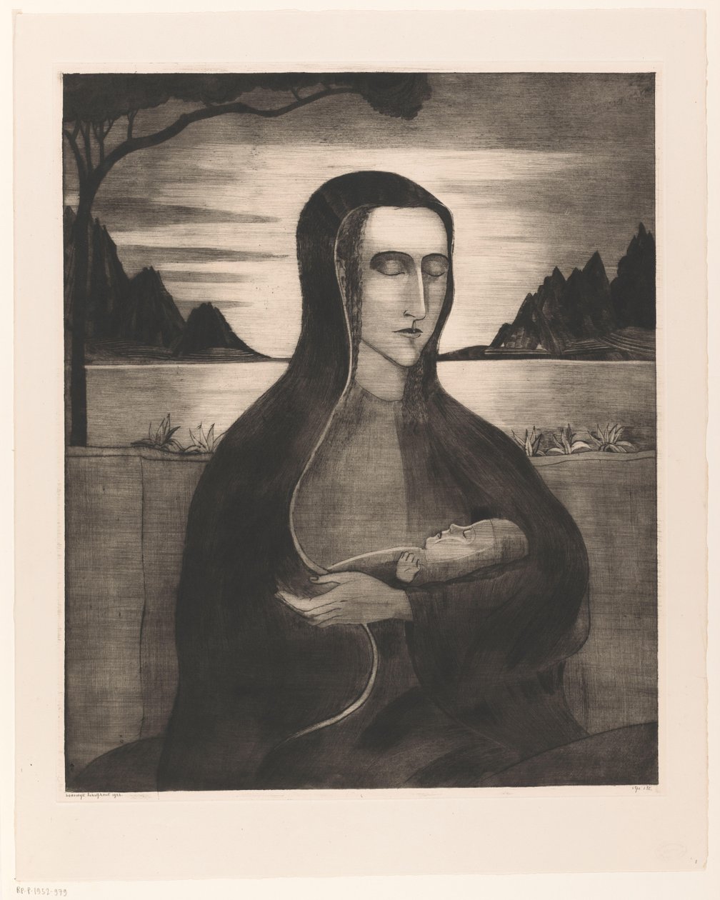Korsická žena s dítětem Femme Corse avec enfant (původní název) od Lodewijk Schelfhout (signed by artist)