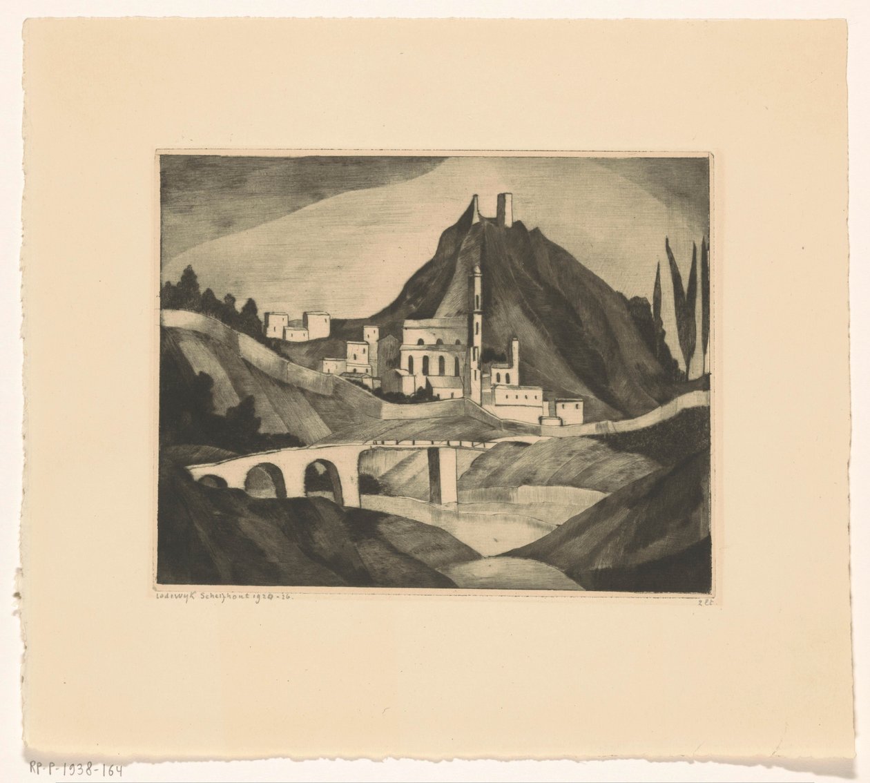 Corte I (původní název) od Lodewijk Schelfhout (signed by artist)