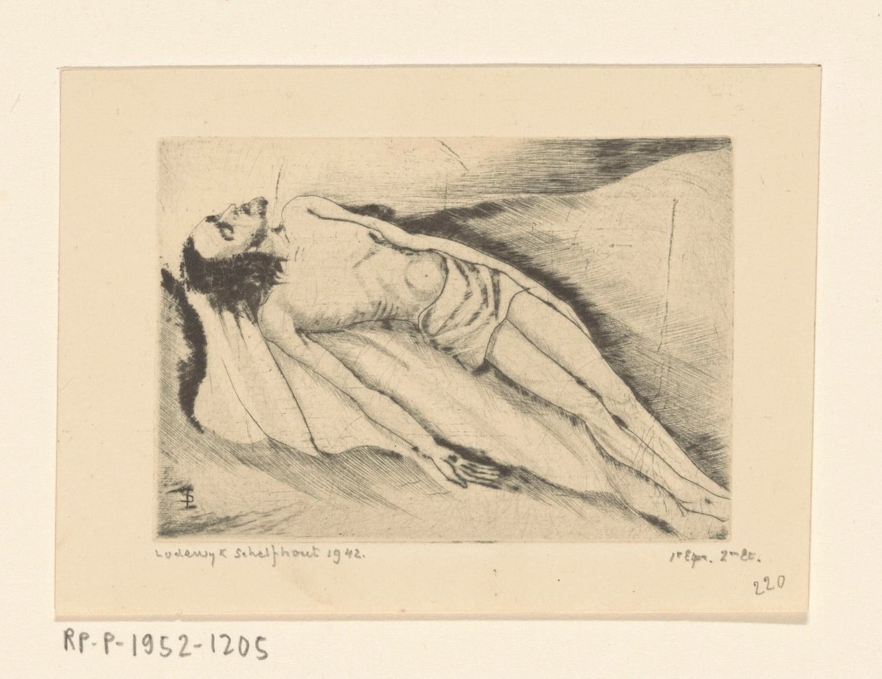 Dode Christus Le Christ mort (původní název) od Lodewijk Schelfhout (signed by artist)
