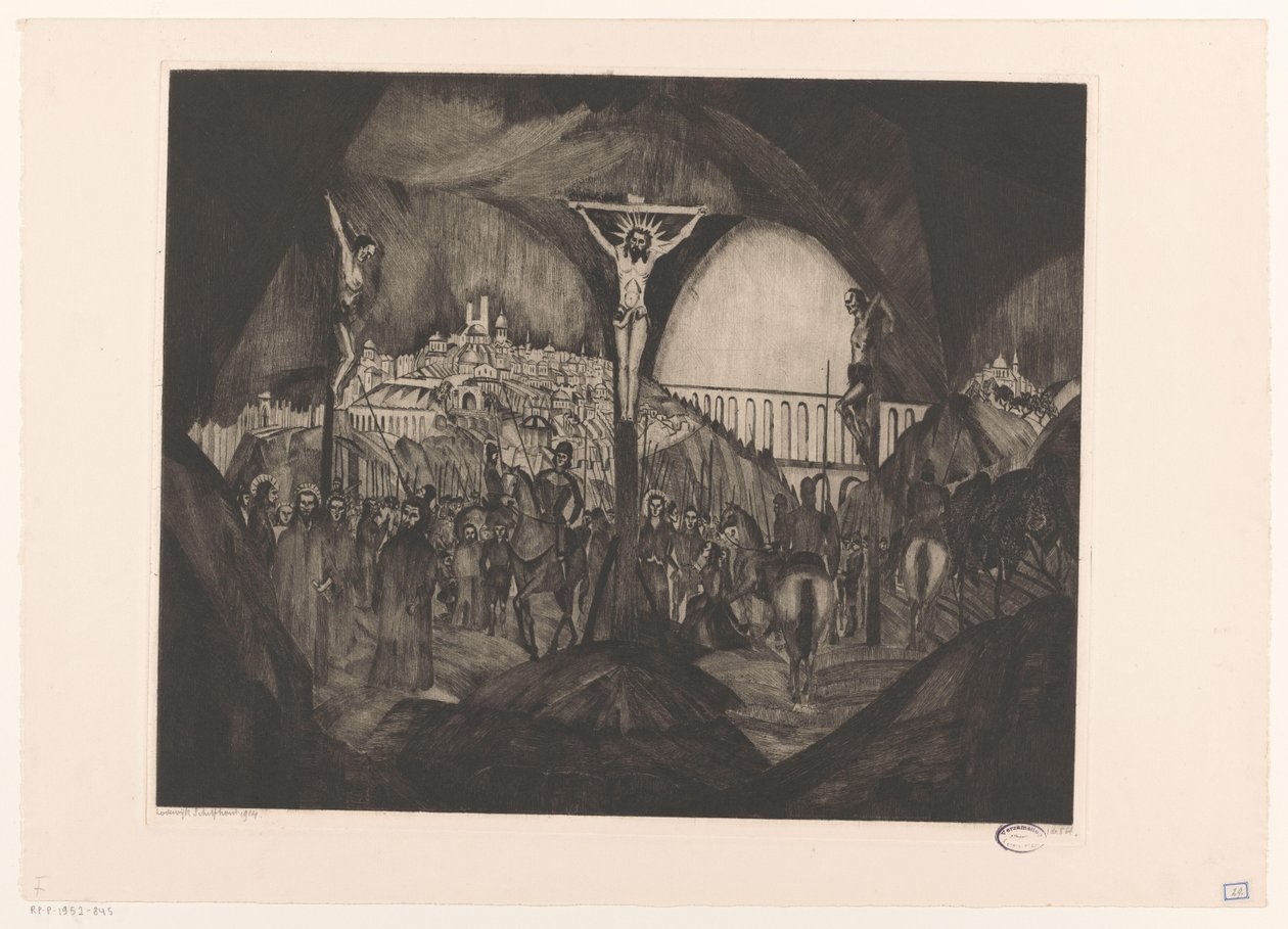 Golgotha I (původní název) od Lodewijk Schelfhout (signed by artist)