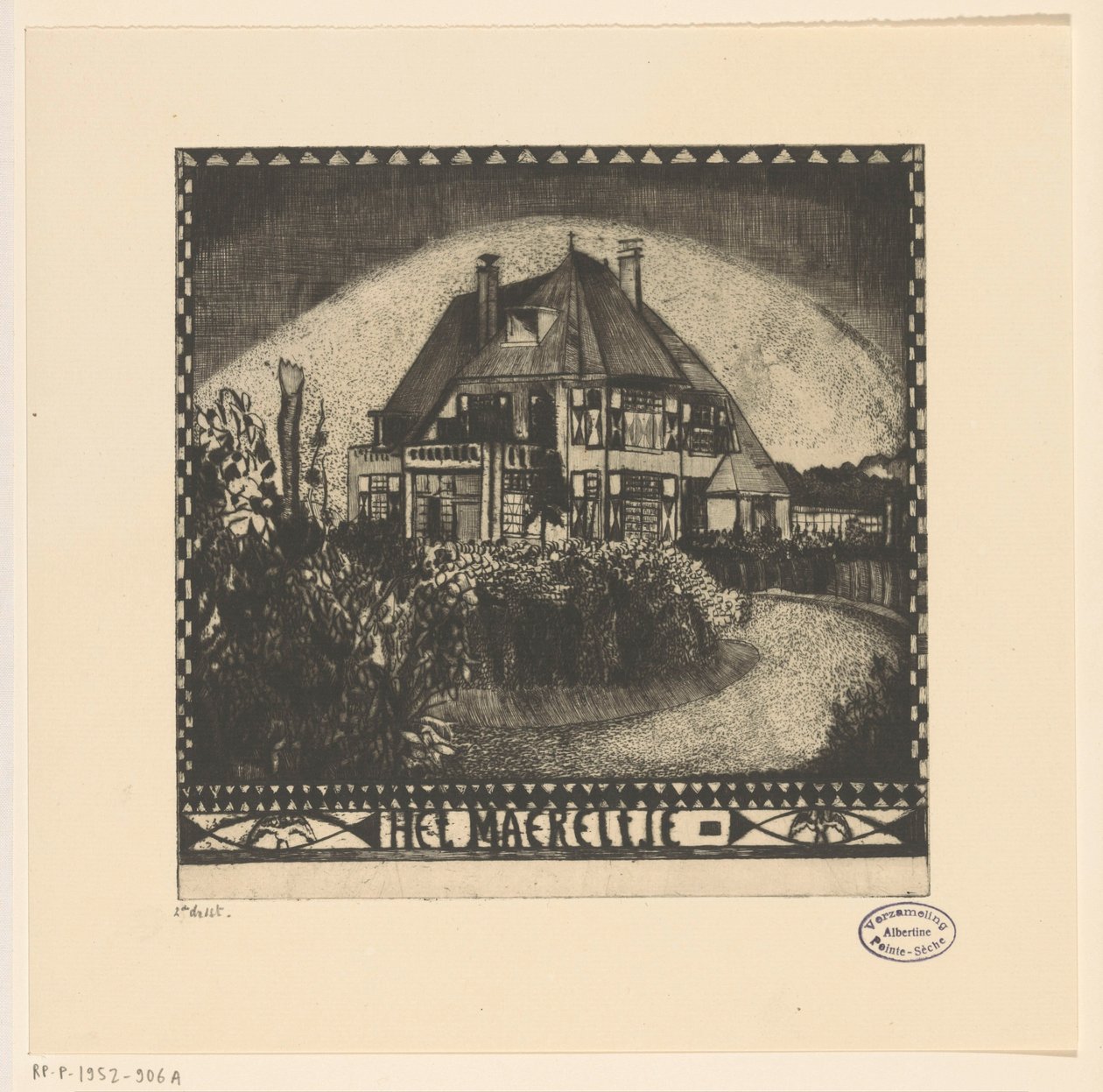 Het Maereltje (původní název na objektu) od Lodewijk Schelfhout (signed by artist)