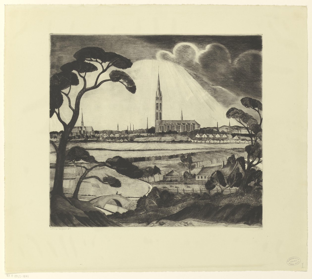 Hilversum a okolí Hilversum (původní název) od Lodewijk Schelfhout (signed by artist)
