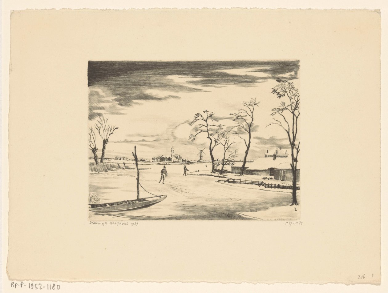 Holandská zimní krajina II Hiver and Hollande II (původní název) od Lodewijk Schelfhout (signed by artist)