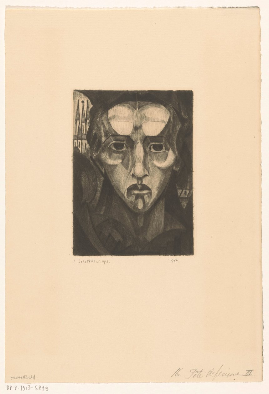 Hlava ženy Tête de femme III (původní název na objektu) od Lodewijk Schelfhout (signed by artist)