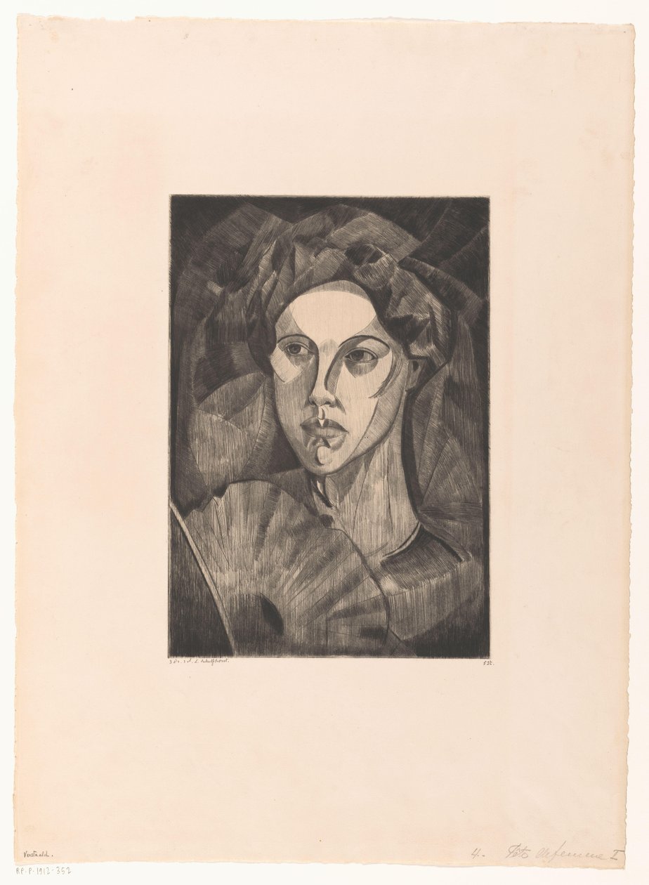 Hlava ženy Tête de femme I (původní název) od Lodewijk Schelfhout (signed by artist)