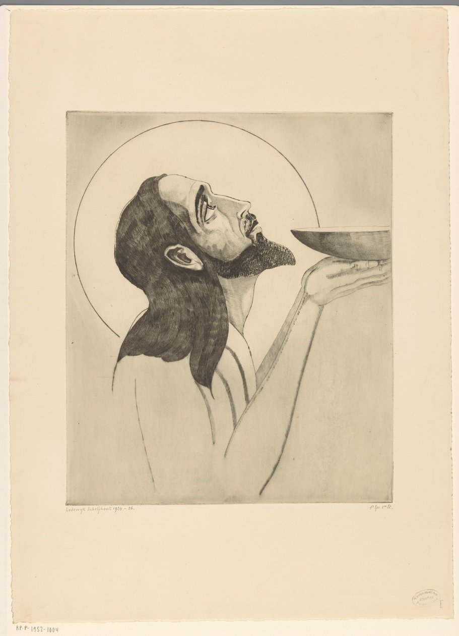 Johannes de Doper Saint John the Baptist (původní název) od Lodewijk Schelfhout (signed by artist)