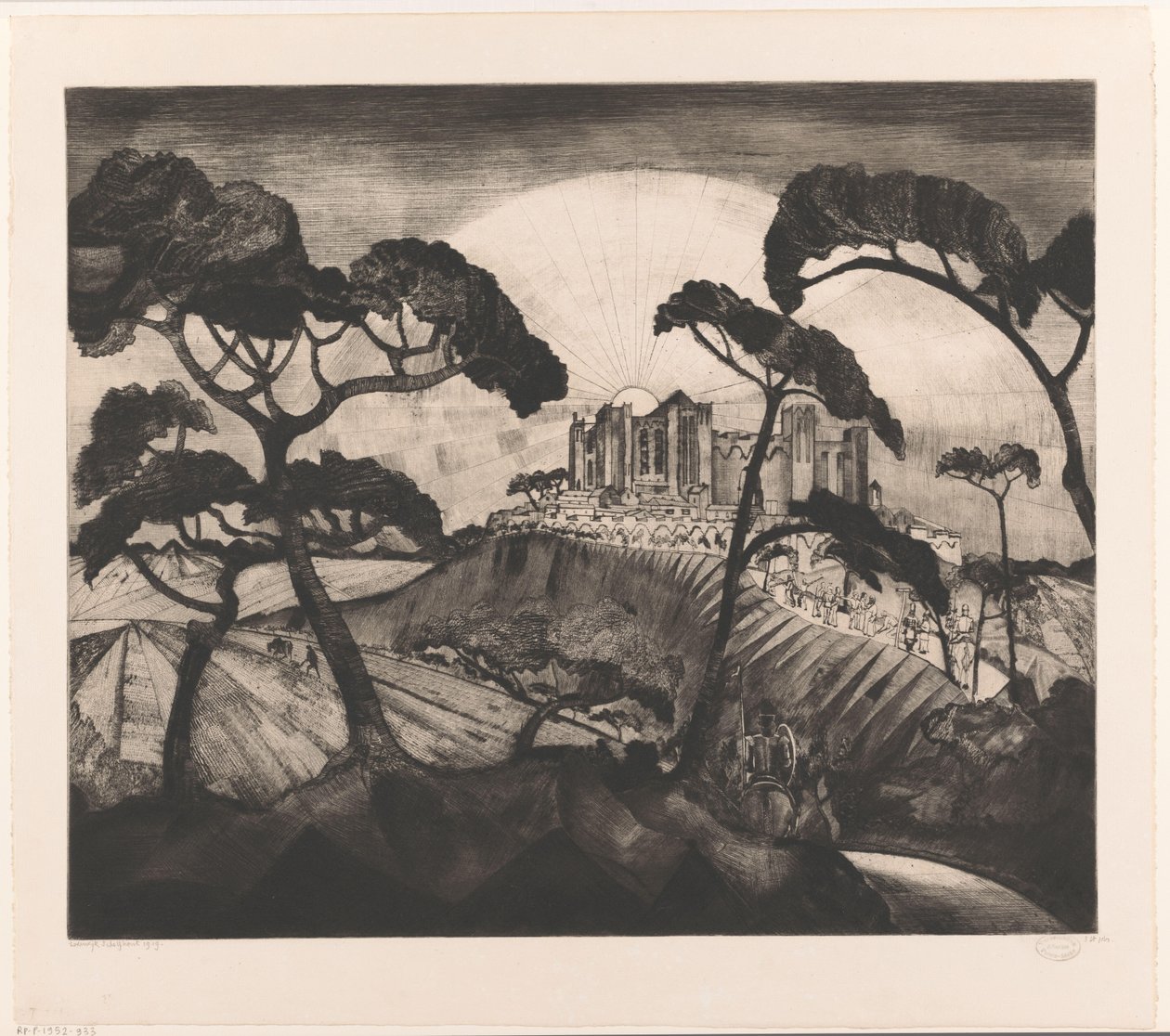 Hrad na kopci Le Château II (původní název) od Lodewijk Schelfhout (signed by artist)