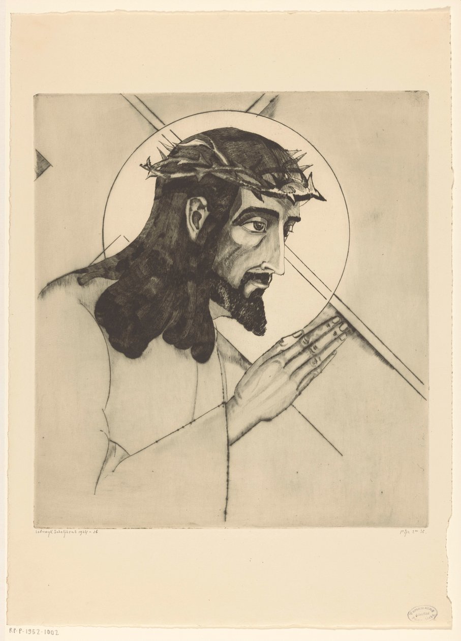 Kruisdraging Christ portant la croix (původní název) od Lodewijk Schelfhout (signed by artist)