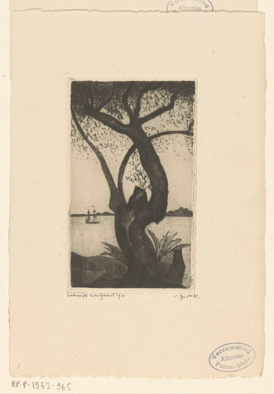 Olivovník na Korsice Olivier, Corse (původní název) od Lodewijk Schelfhout (signed by artist)