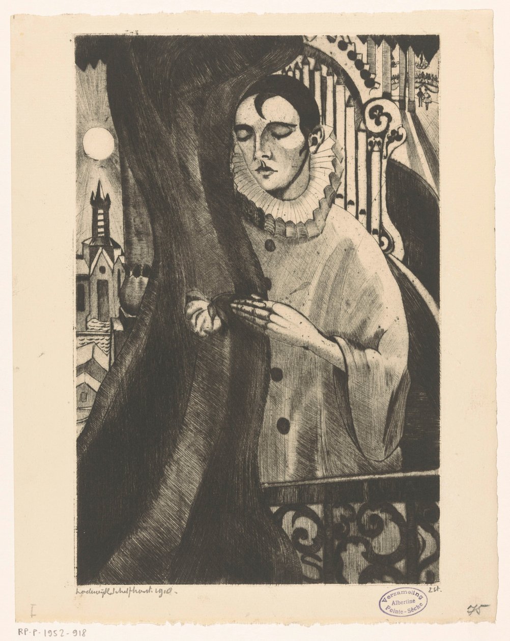 Pierrot II (původní název) od Lodewijk Schelfhout (signed by artist)