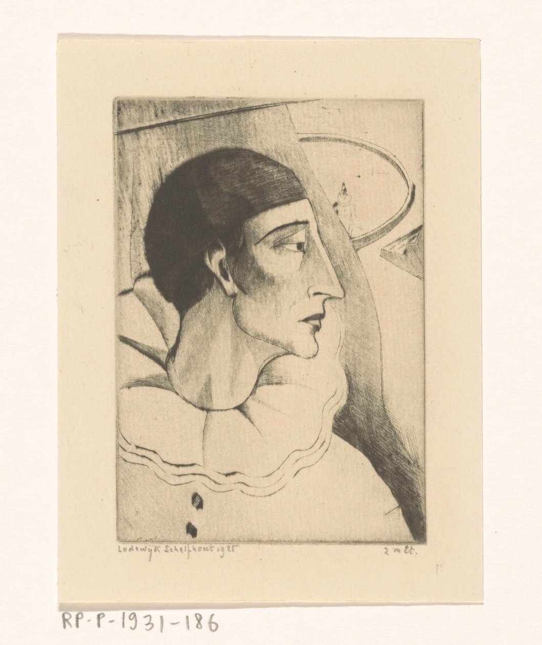 Pierrot IV (původní název) od Lodewijk Schelfhout (signed by artist)