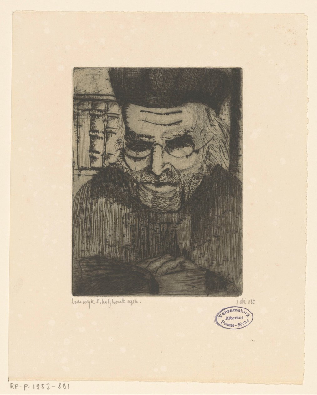 Portrét G.J. Brinkman od Lodewijk Schelfhout (signed by artist)