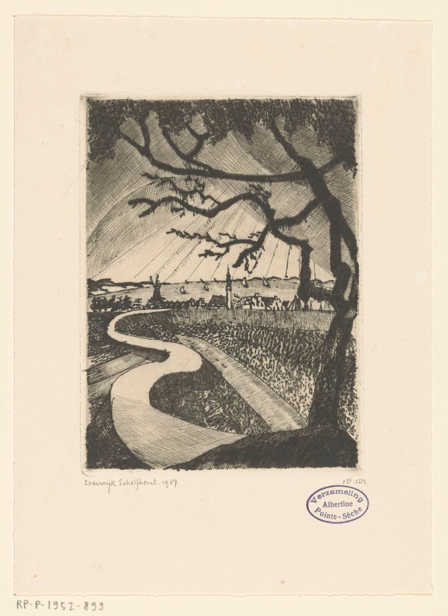 Veere (původní název) od Lodewijk Schelfhout (signed by artist)