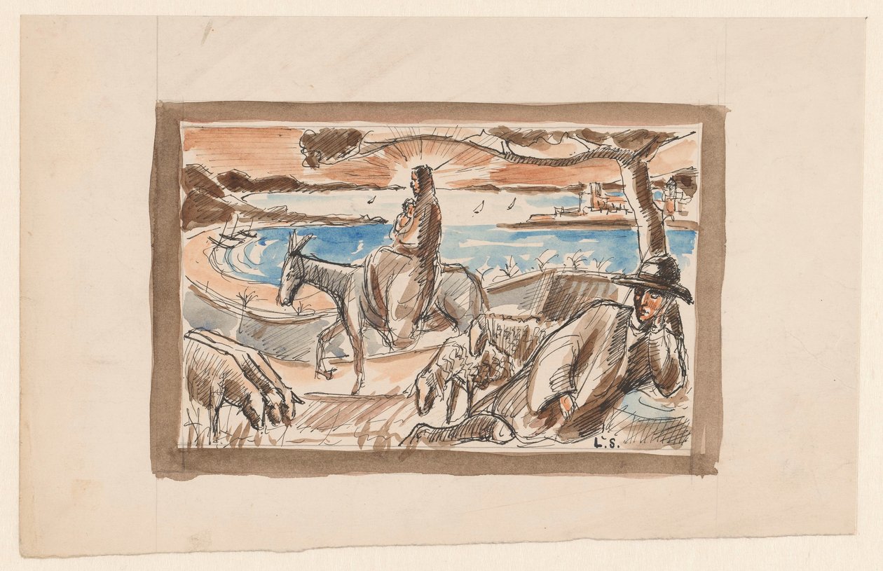 Let do Egypta od Lodewijk Schelfhout (signed by artist)
