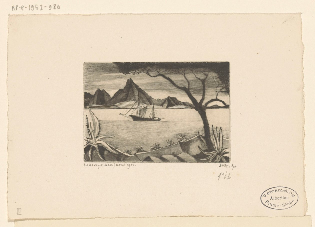 Plachetnice v zátoce Le Bateau (původní název) od Lodewijk Schelfhout (signed by artist)