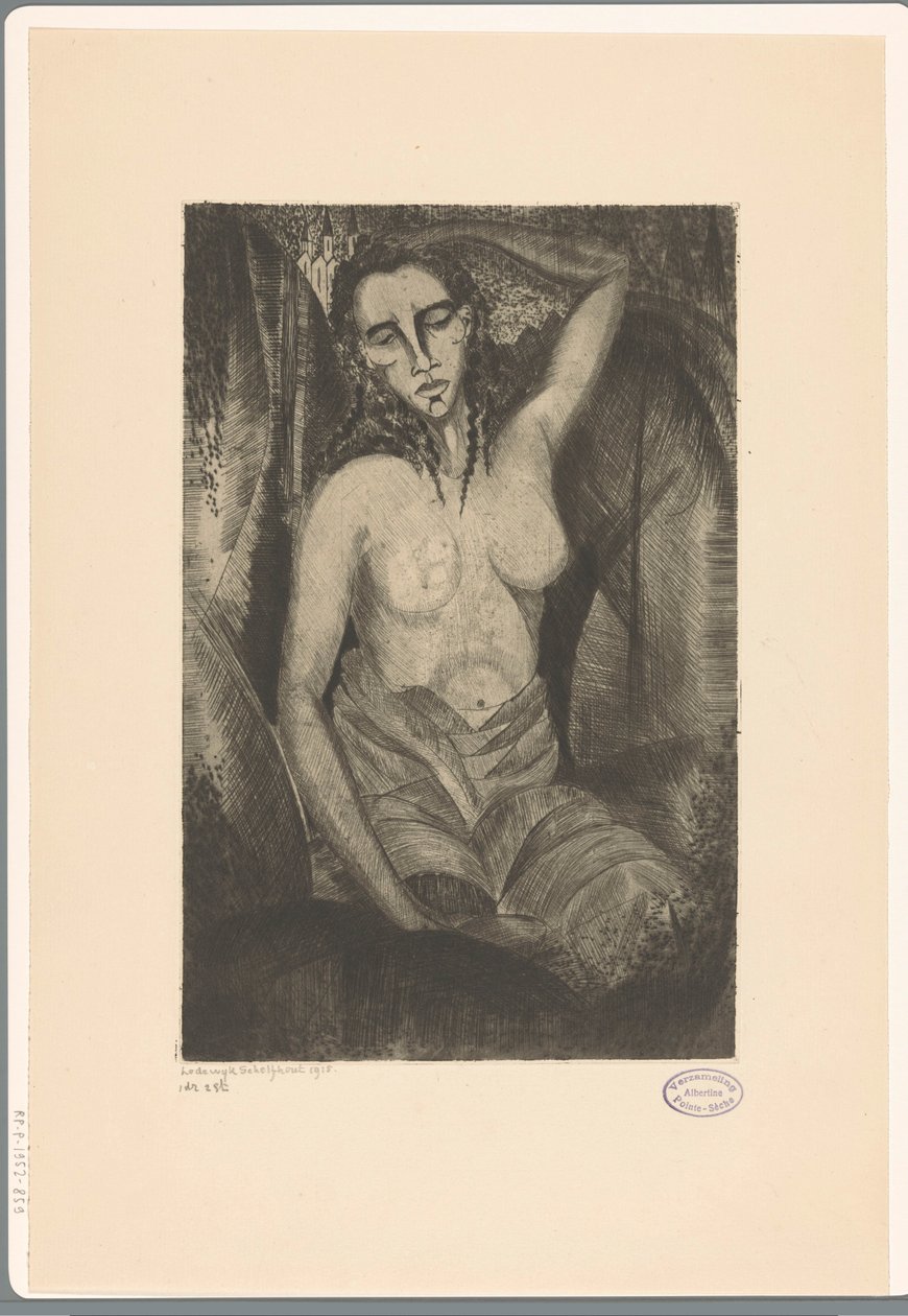 sedící žena Femme assise (původní název) od Lodewijk Schelfhout (signed by artist)