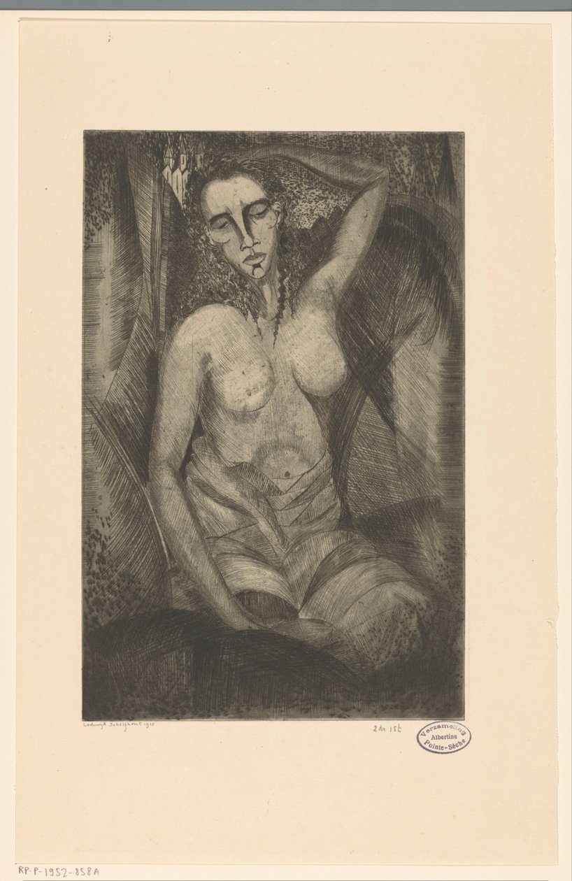 sedící žena Femme assise (původní název) od Lodewijk Schelfhout (signed by artist)