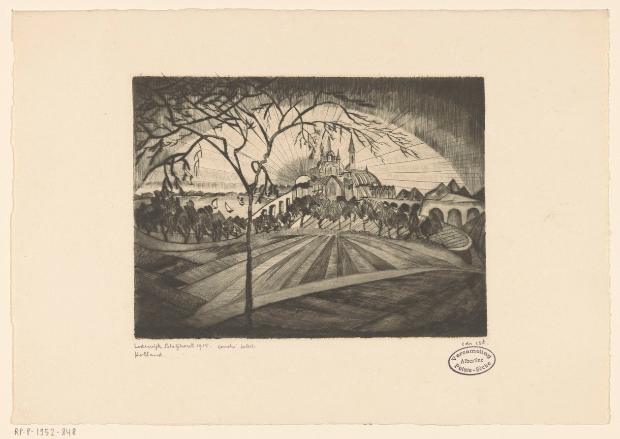Západ slunce Coucher de soleil (původní název na objektu) od Lodewijk Schelfhout (signed by artist)