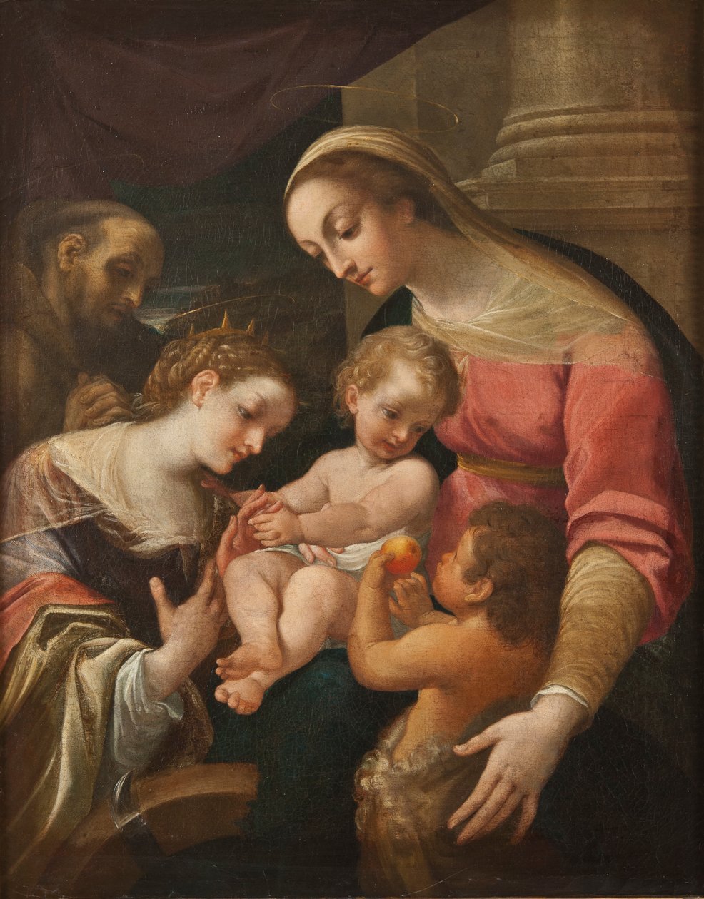 Mystická svatba svaté Kateřiny, kolem 1600-30 od Lodovico after Carracci