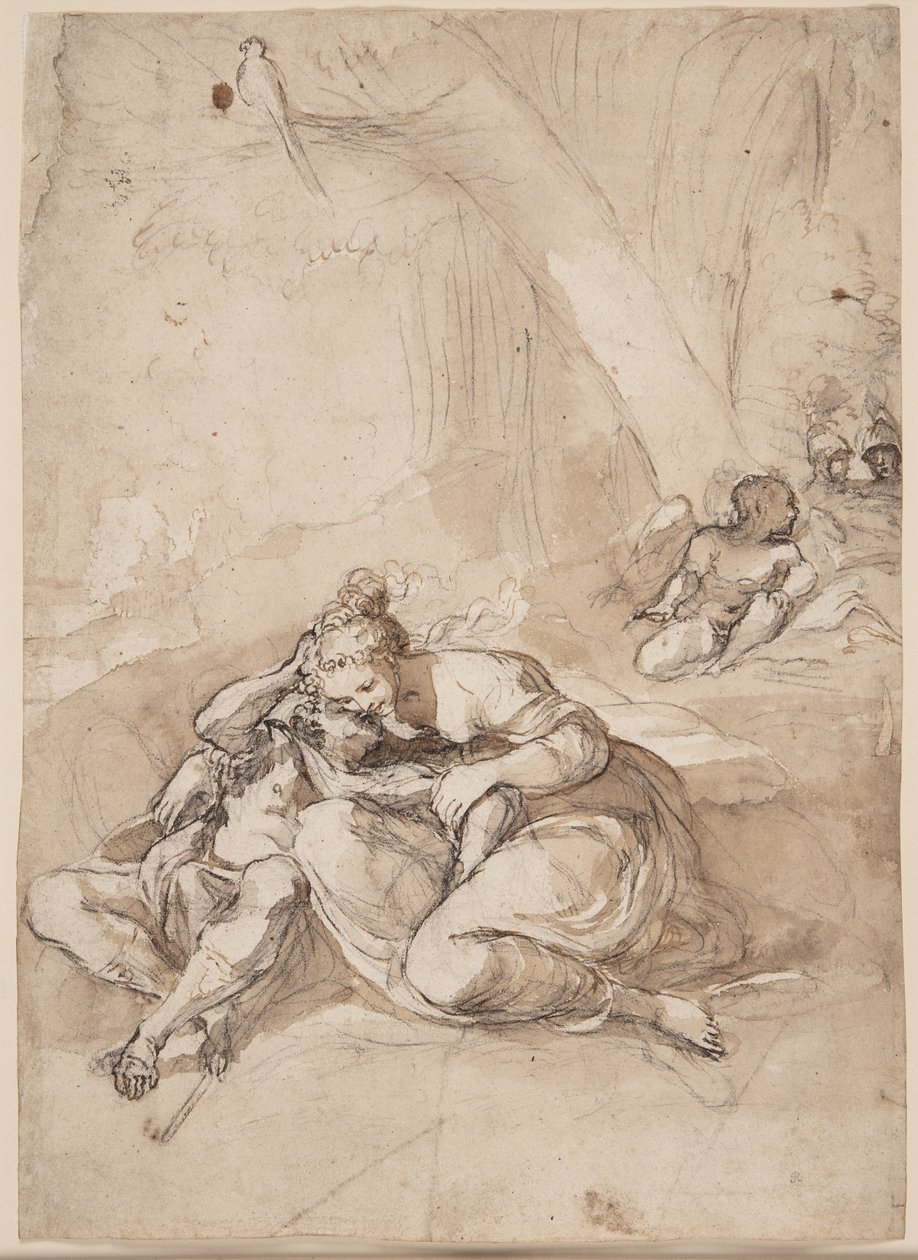 Armida okouzlující Rinalda v kouzelné zahradě? (Scéna z Gerusalemme Liberata Torquata Tassa) od Lodovico Carracci