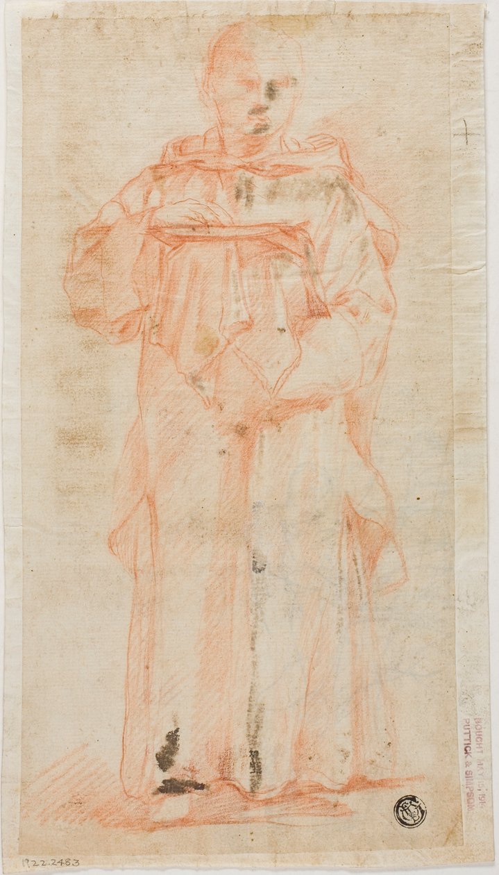 Stálý mnich držící hostitele a Palen od Lodovico Carracci