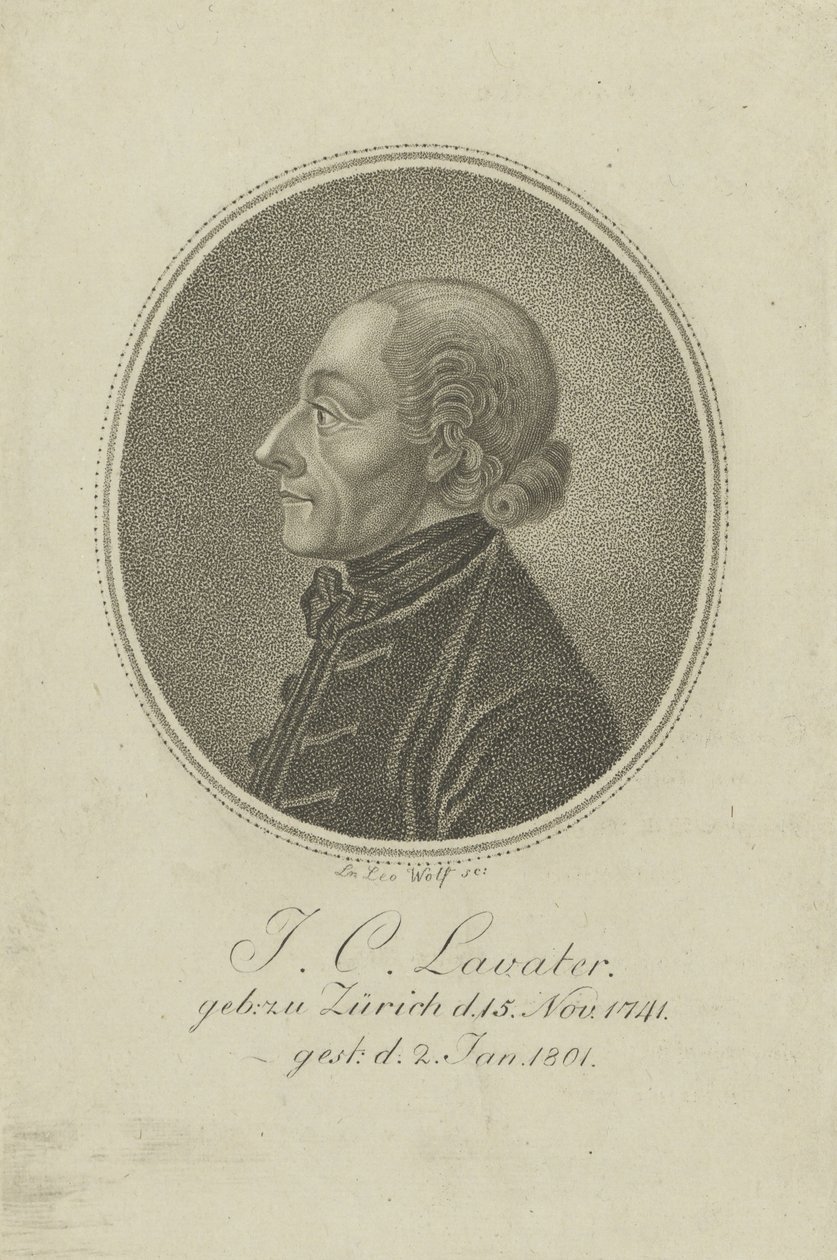 Portrét básníka a fyziognoma Johanna Kaspara Lavatera 1741-1801, c. 1810. od Loeser Leo Wolf