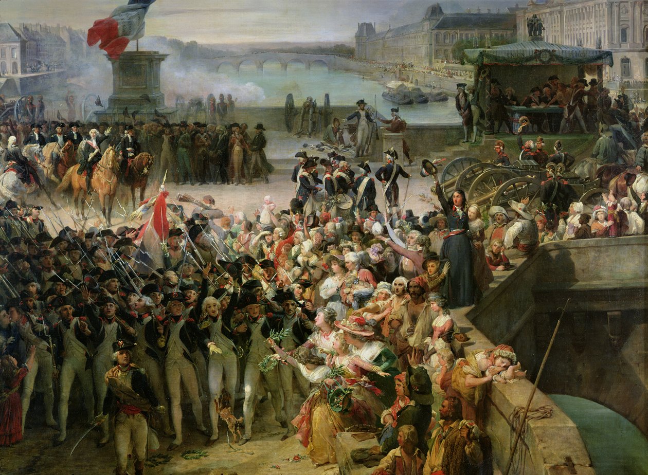 Garde Nationale de Paris odchází do armády v září 1792, kolem 1833-36 (detail 34104) od Léon Cogniet