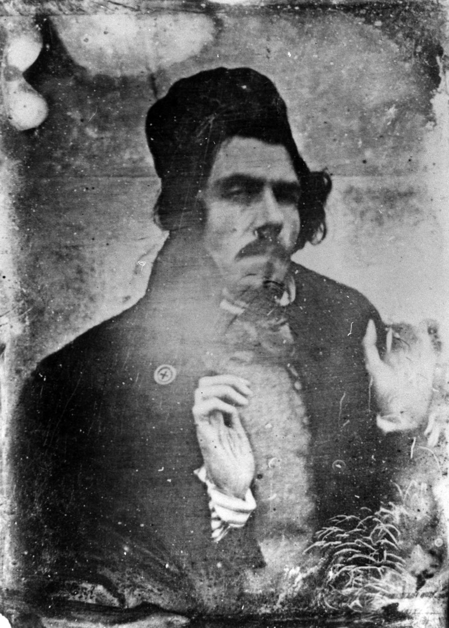 Portrét Eugèna Delacroixe, 1842 (daguerrotypie) od Léon Riesener
