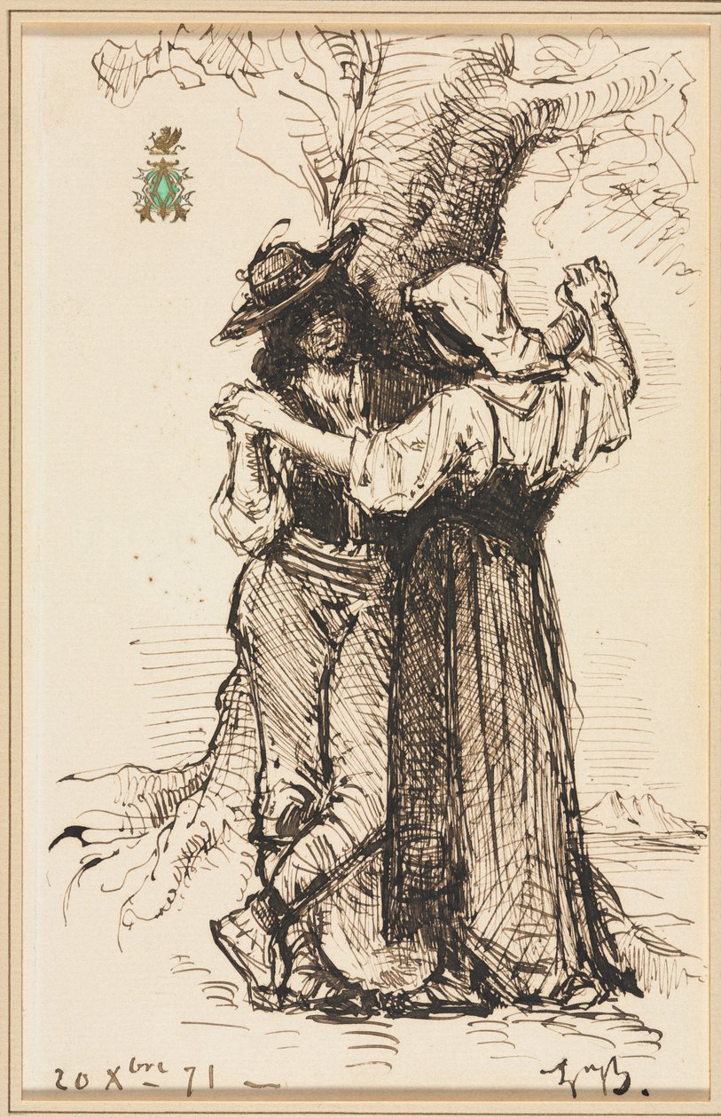 Pár dvoření u stromu, 1871. od Léon Bonnat
