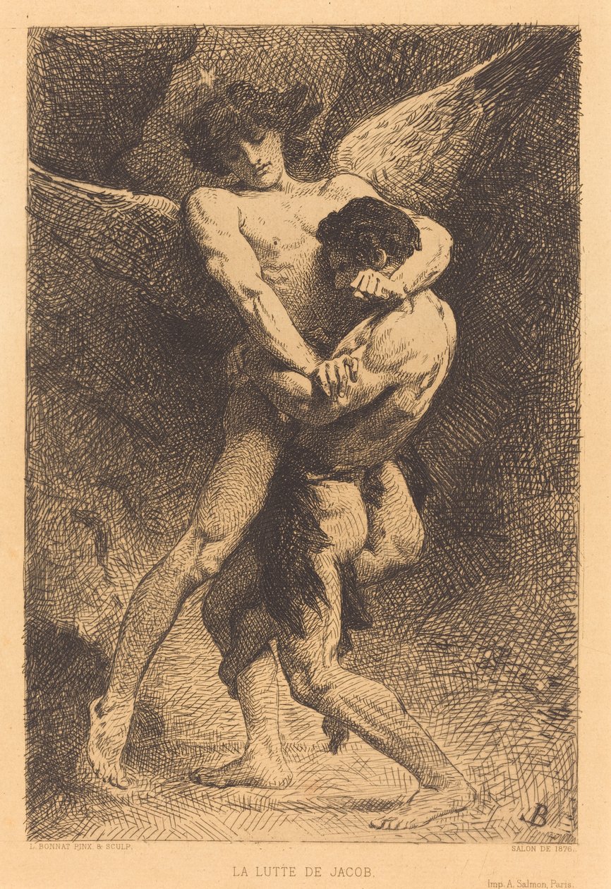 La Lutte de Jacob (Jakob zápasí s andělem) od Léon Bonnat