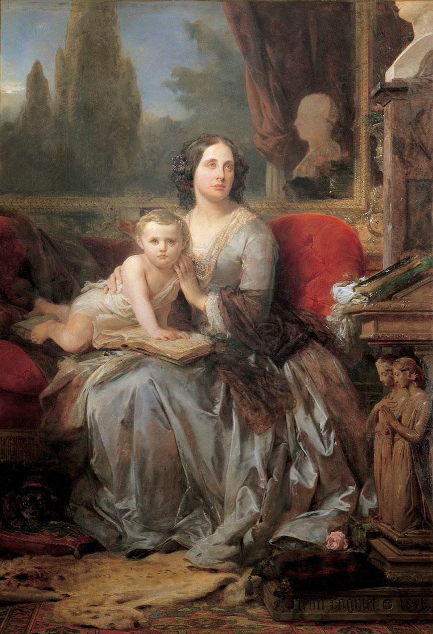 Maria Brignole-Sale, vévodkyně z Galliery, se synem Filippo od Léon Cogniet