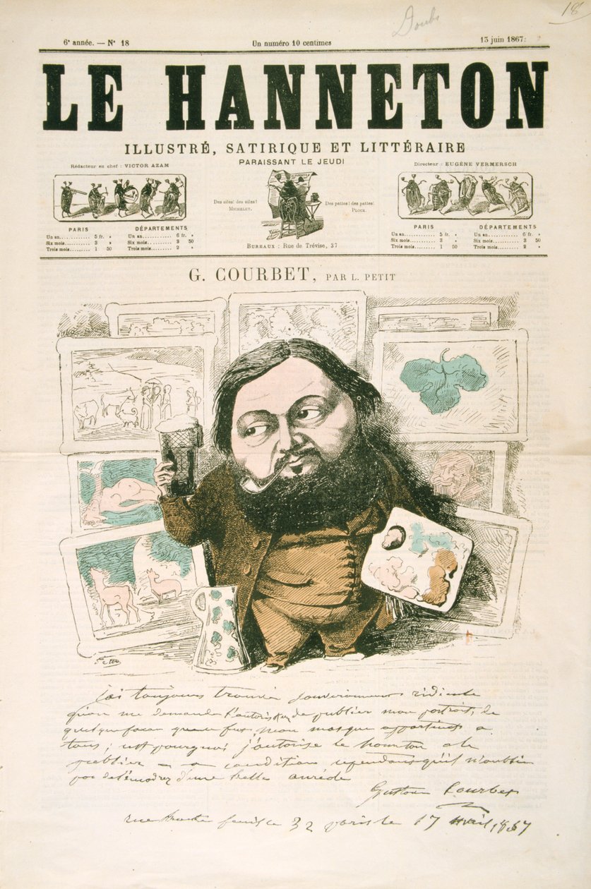 Gustave Courbet, francouzský malíř, 1867 od Léonce Justin Alexandre Petit