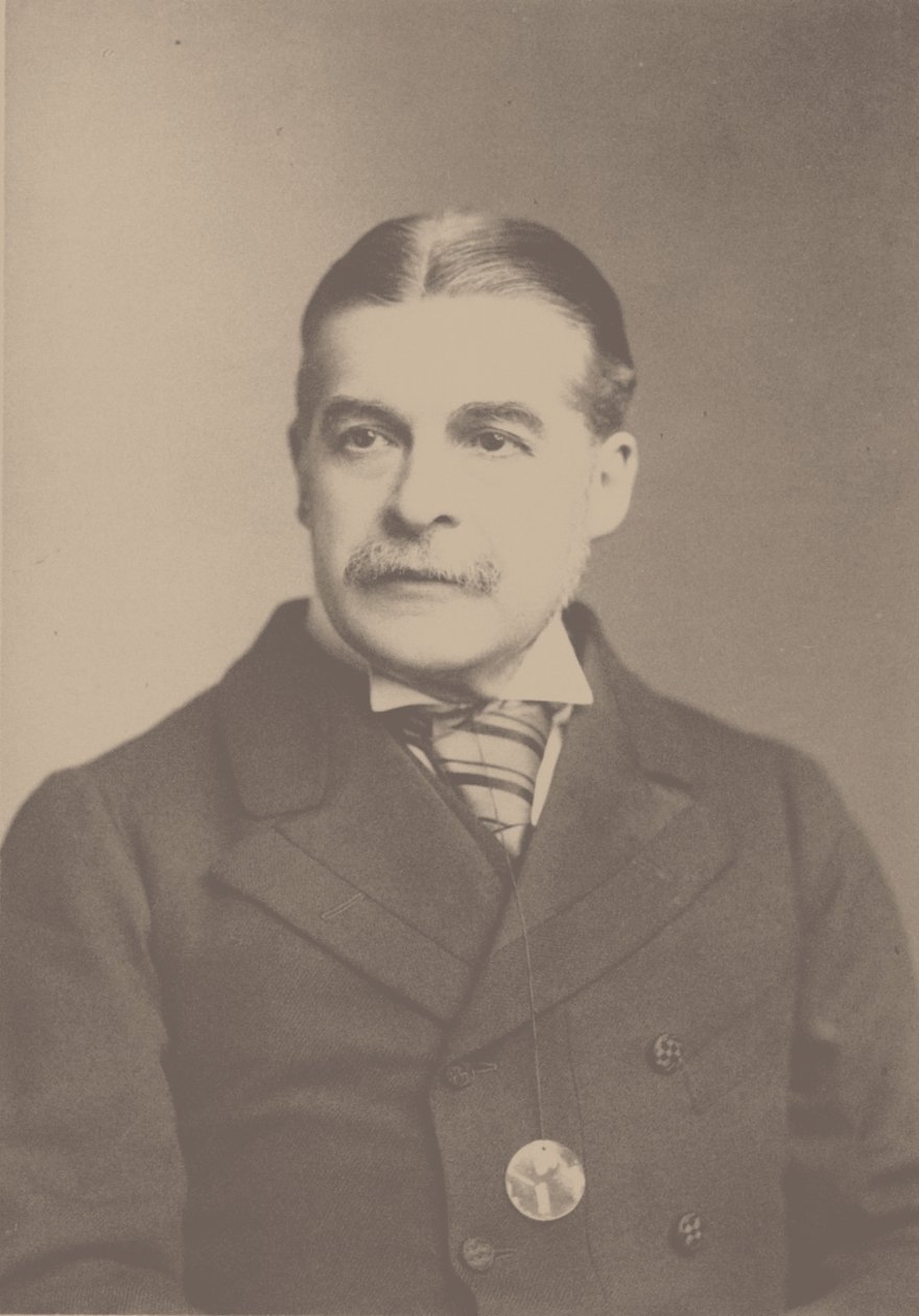 Portrét skladatele Sira Arthura Sullivana 1842-1900, 80. léta 19. století. od London . Photo studio Elliott and
