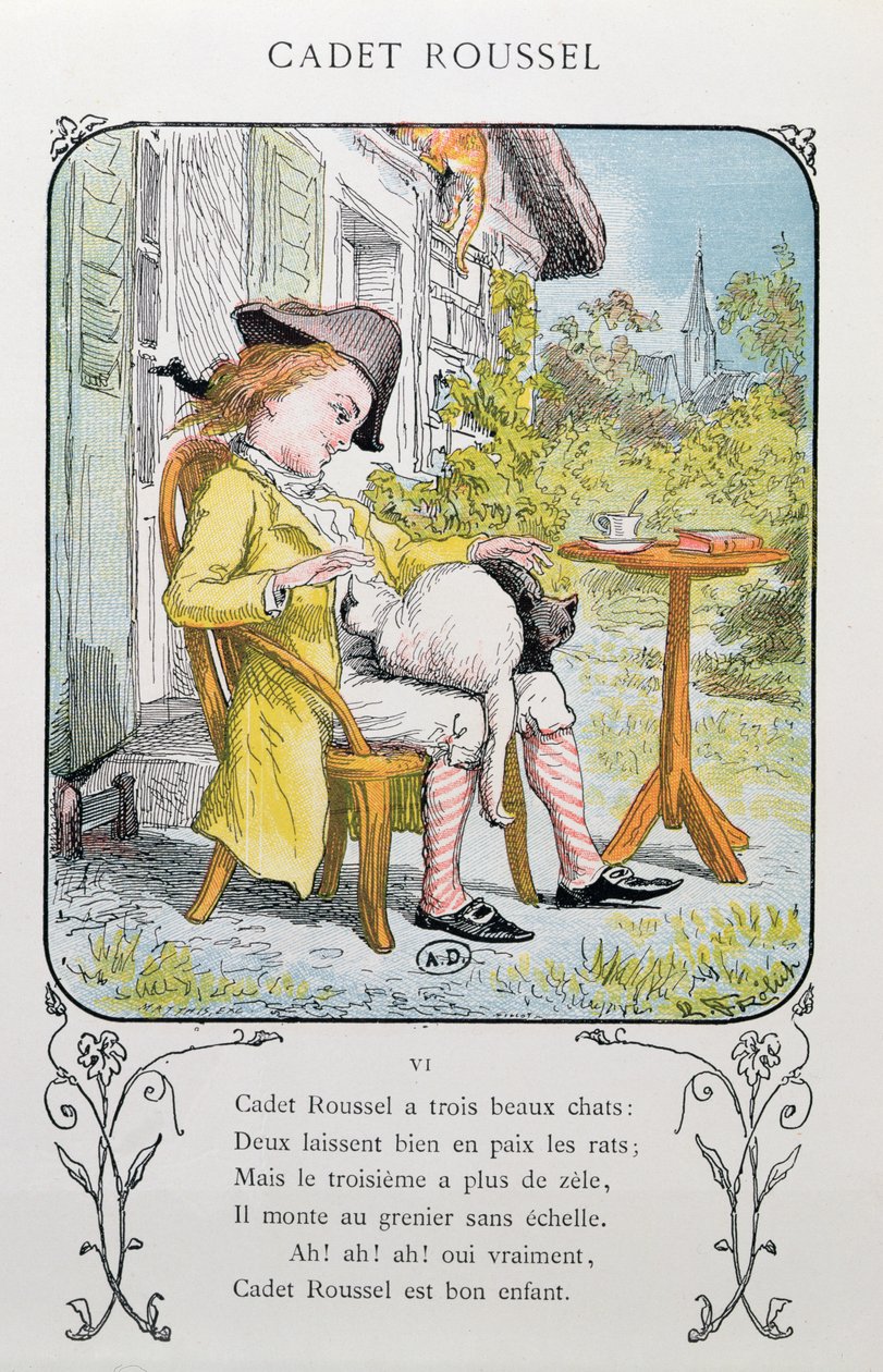 "Cadet Roussel", populární píseň, vydal Hetzel, konec 19. století (barevná rytina) od Lorens Frolich