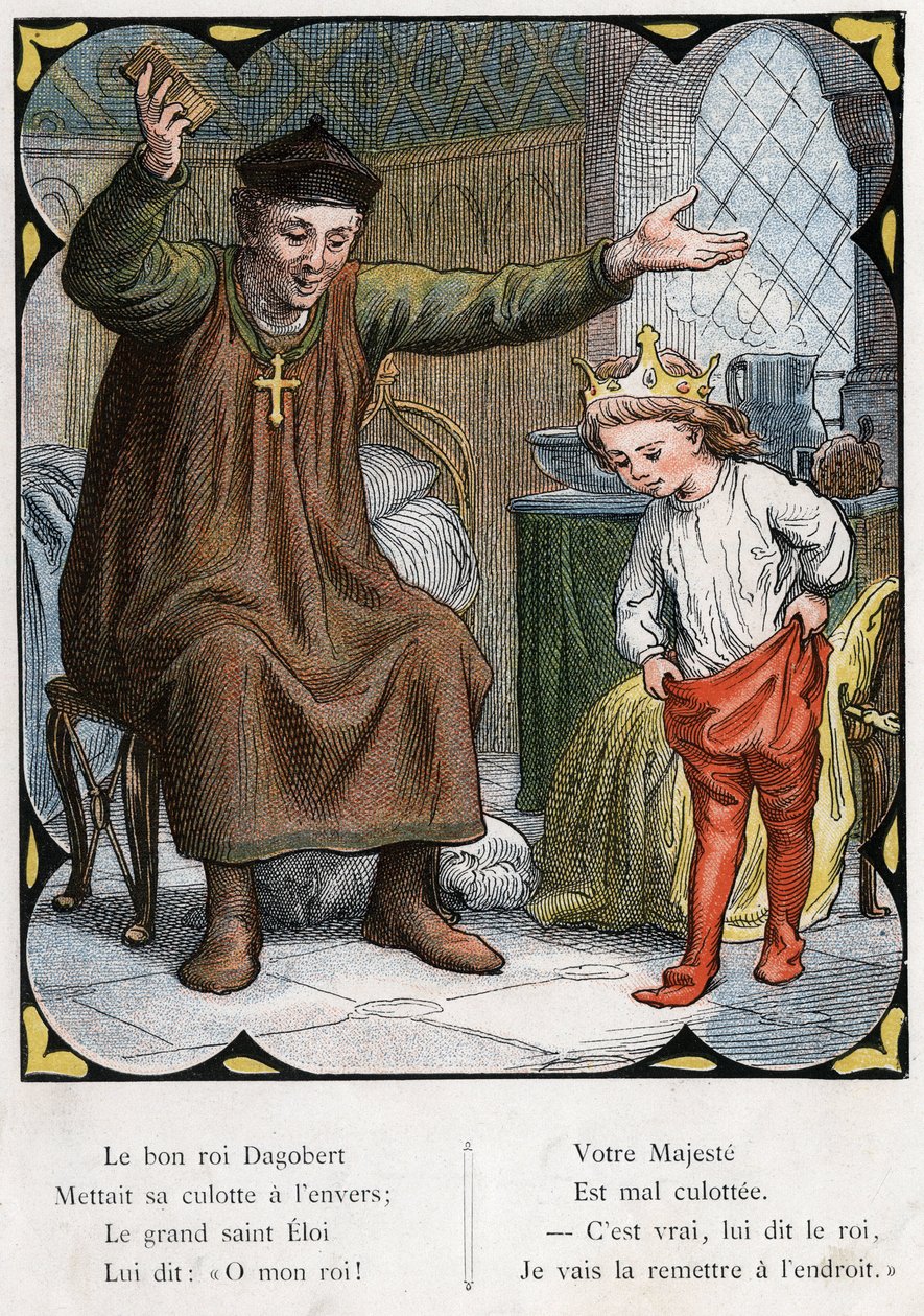 Ilustrace Lorenze Frolicha (1820-1908) k populární písni „Dobrý král Dagobert““. Edice J. Hetzel. Kolem 1880. od Lorens Frolich