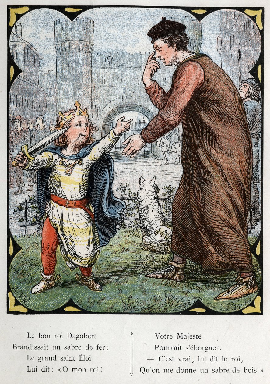 Ilustrace Lorenze Frolicha (1820-1908) k populární písni „Dobrý král Dagobert““. Edice J. Hetzel. Kolem 1880. od Lorens Frolich